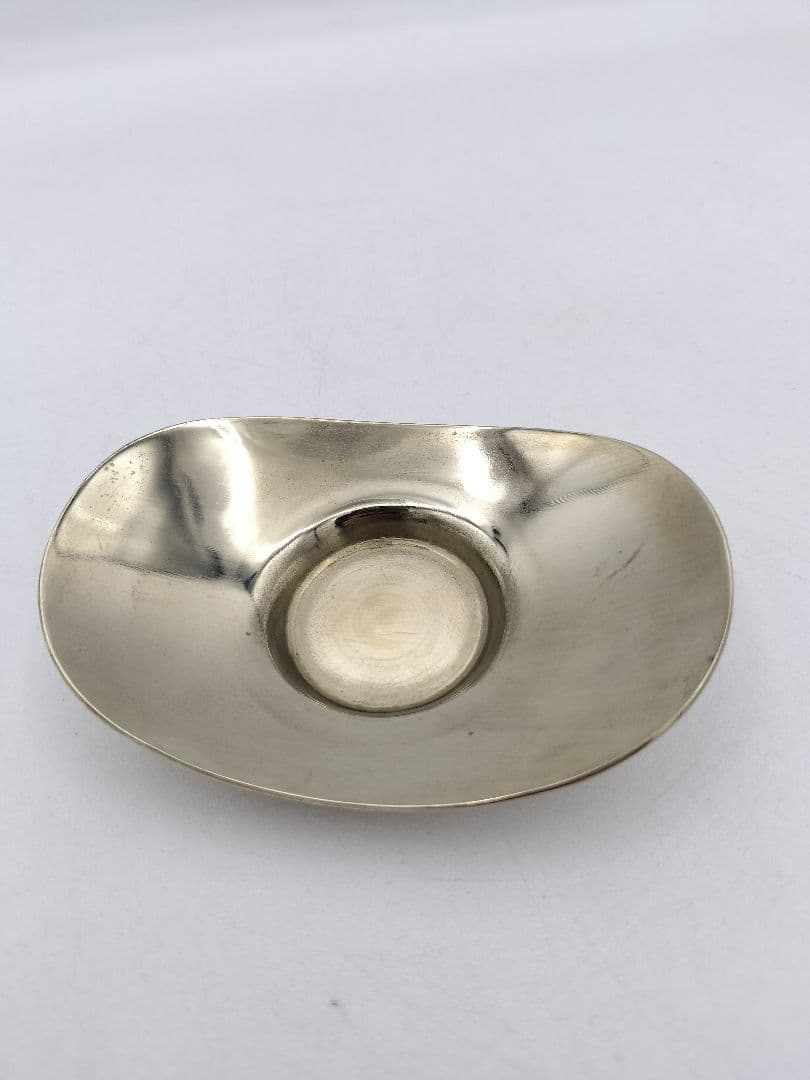 c323 煎茶 茶托 秀峰堂 ステンレス　5枚セット　 茶道具 古物