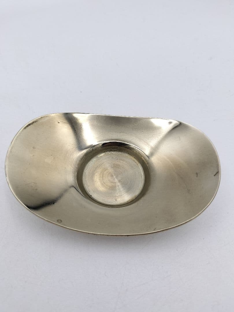 c323 煎茶 茶托 秀峰堂 ステンレス　5枚セット　 茶道具 古物