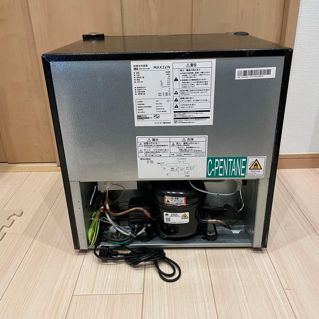 MAXZEN 前開き冷凍庫 31L 2023年製 JR031ML01GM