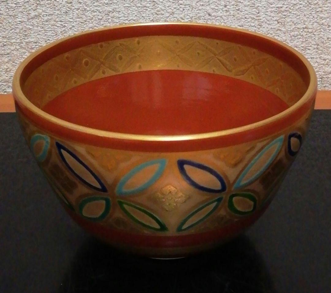 上山善峰作　京焼　帯七宝　茶碗　共箱　茶道具