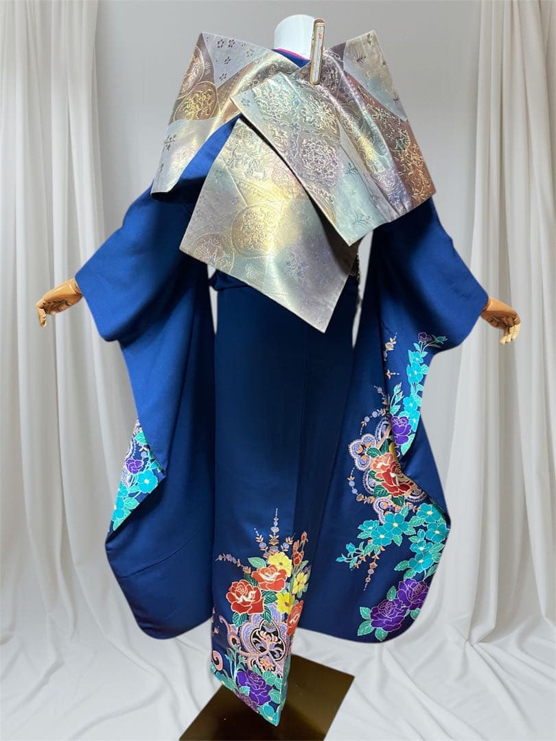 振袖 フルセット 長襦袢セット 成人式 ブルー 洋柄