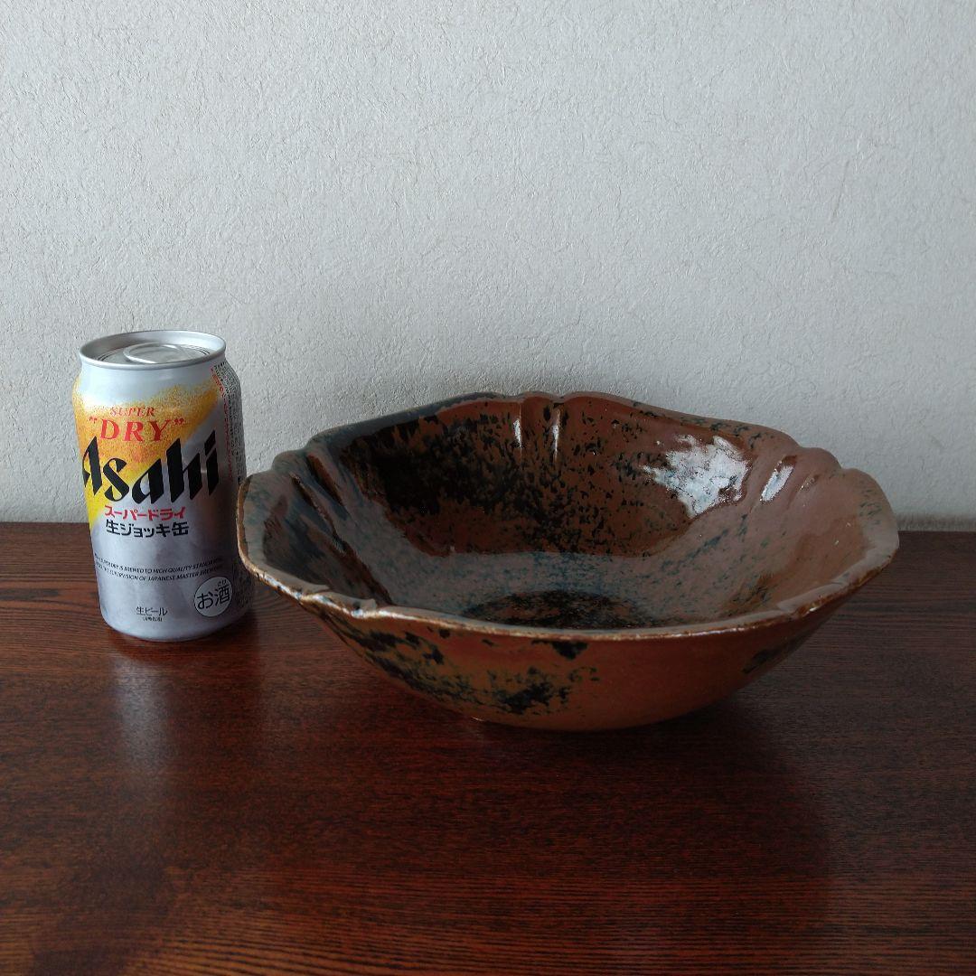 河井寛次郎　鐵釉鉢　河井紅葩識箱