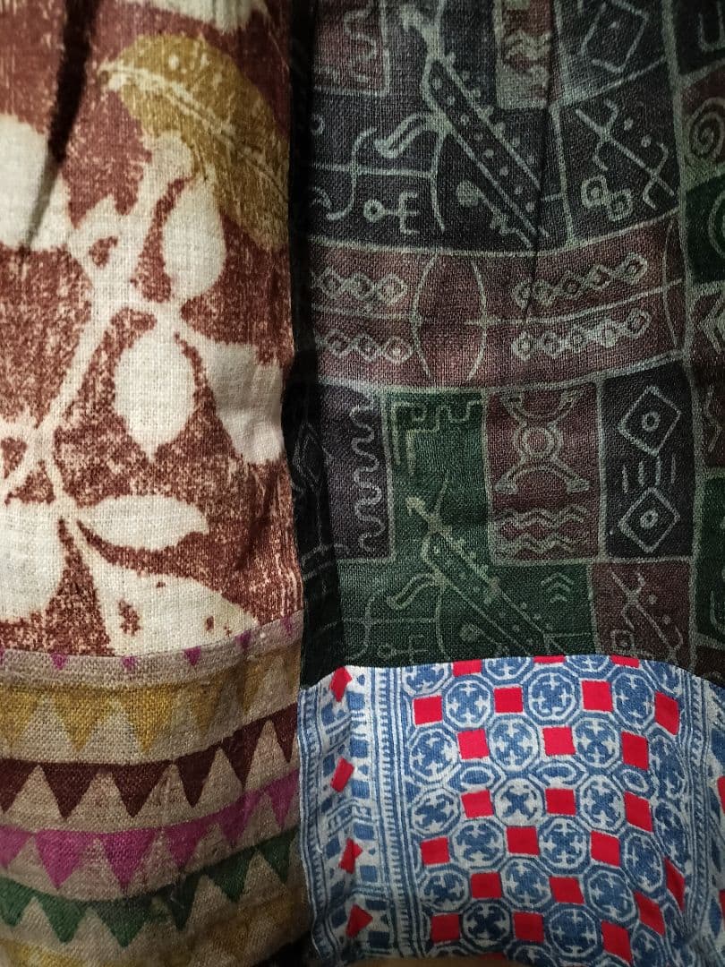 エスニック　バールンパンツ　天然コットン　藍染　新品　タイ製B80