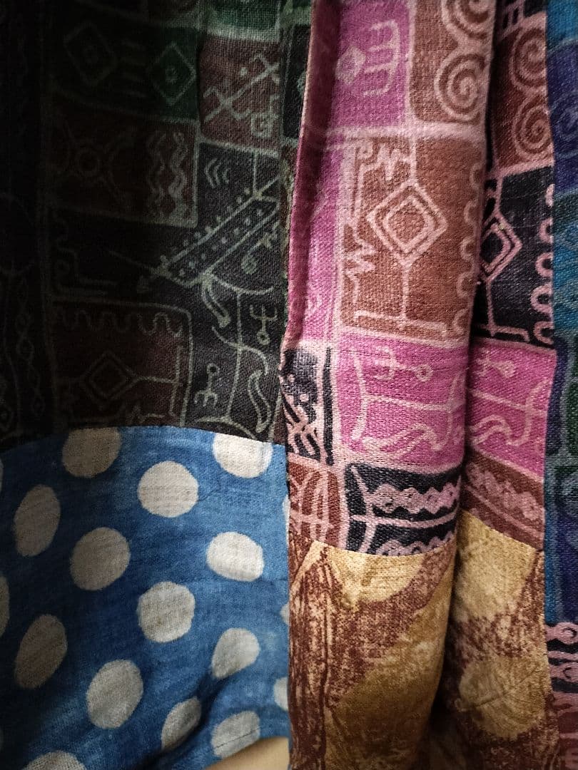 エスニック　バールンパンツ　天然コットン　藍染　新品　タイ製B80