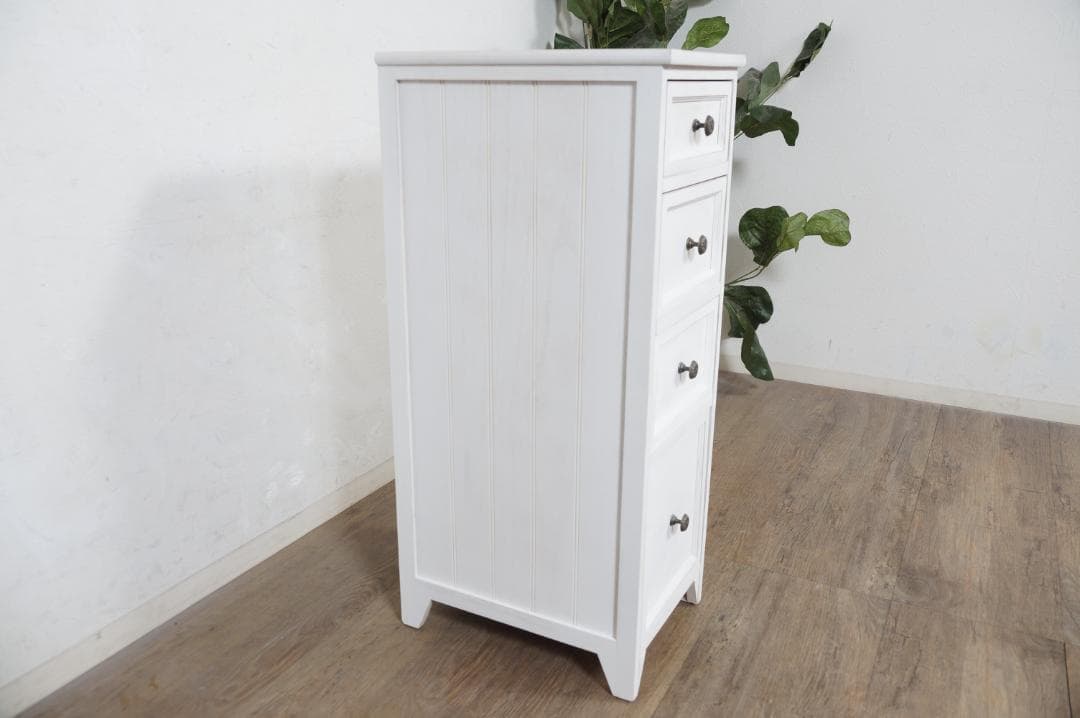 koko シャビー　チェスト　スリム4段　　洋タンス