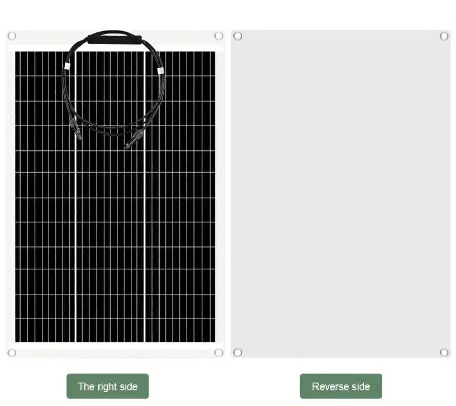 0916 曲がる! 100W2枚で200W ソーラーパネルキット コントローラー