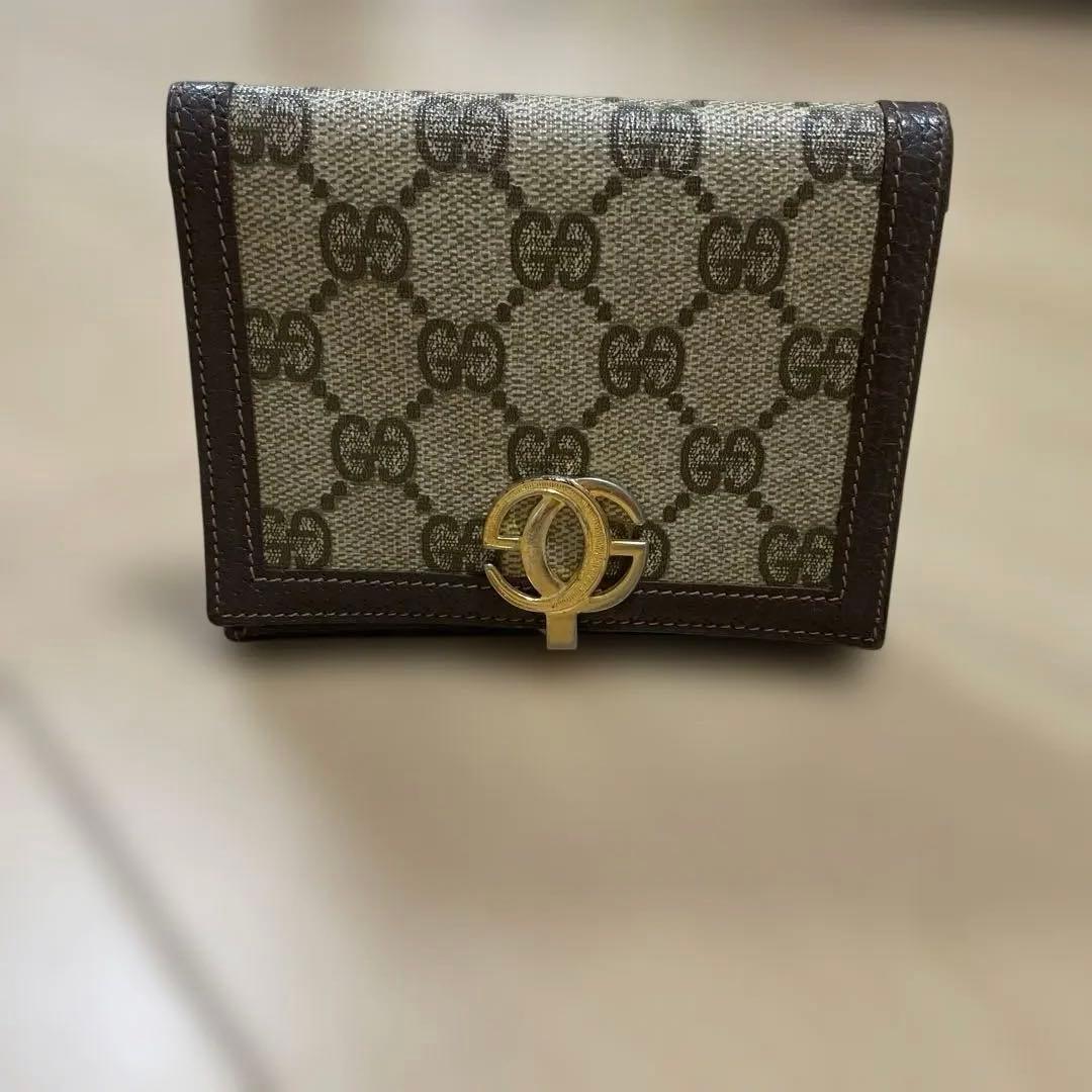 希少 グッチ GUCCI 財布 二つ折 ブラウン