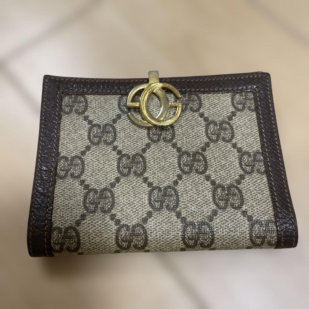 希少 グッチ GUCCI 財布 二つ折 ブラウン