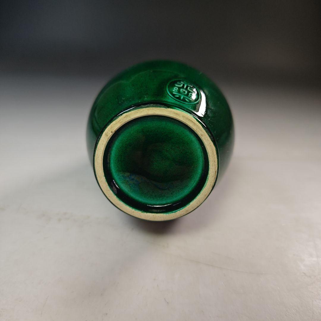 ウ219 花瓶『永楽善五郎造』『淡々斎極箱　青交趾鶴寿花入』茶道具　花器