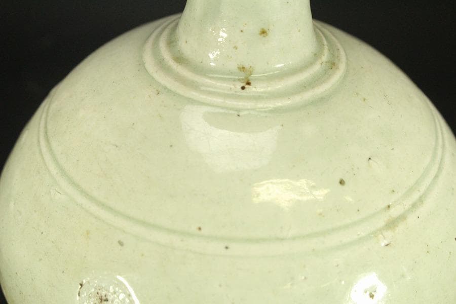 中国美術 青白磁 瓶 時代物(A446)