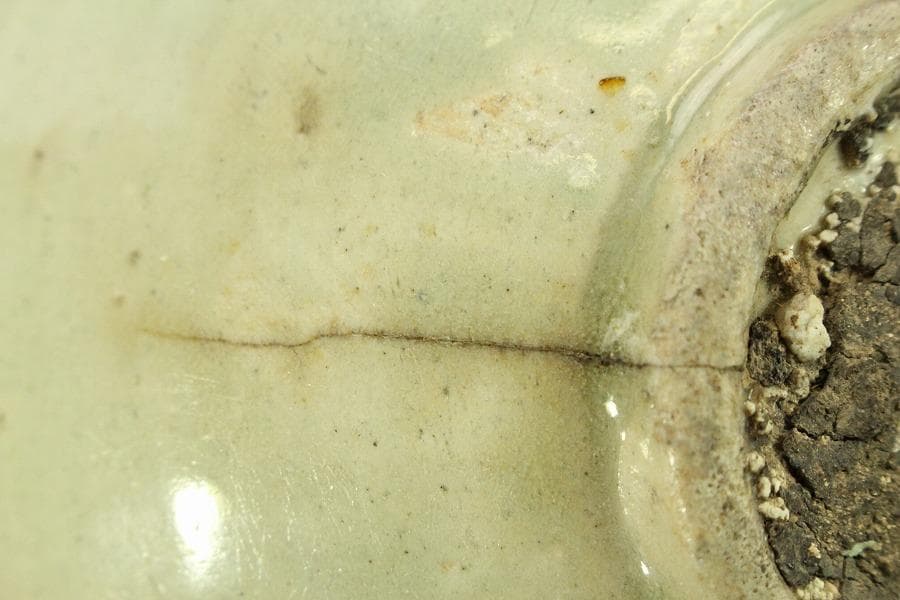 中国美術 青白磁 瓶 時代物(A446)