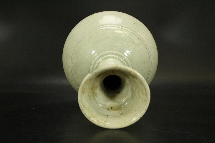 中国美術 青白磁 瓶 時代物(A446)