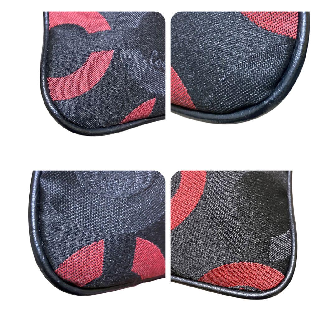 美品✨USA製 OLD COACH ショルダーバッグ 10126 黒 赤 レザー