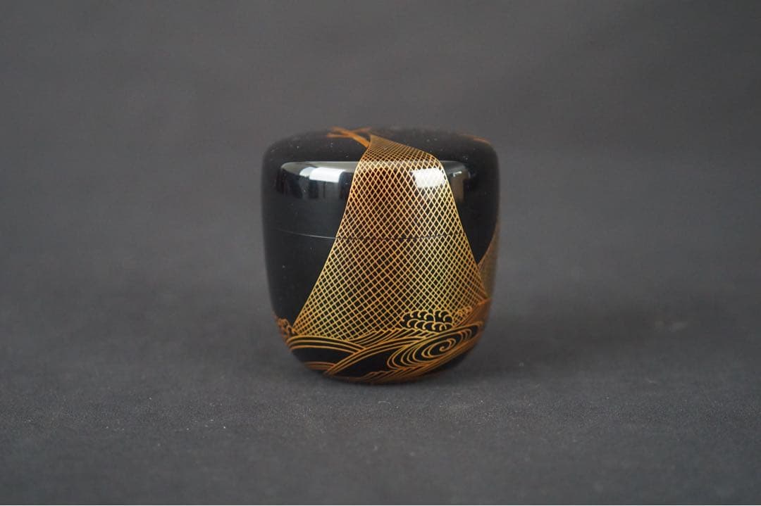 鈴木光入 造 干網蒔絵 大棗 共箱 共布 茶道具