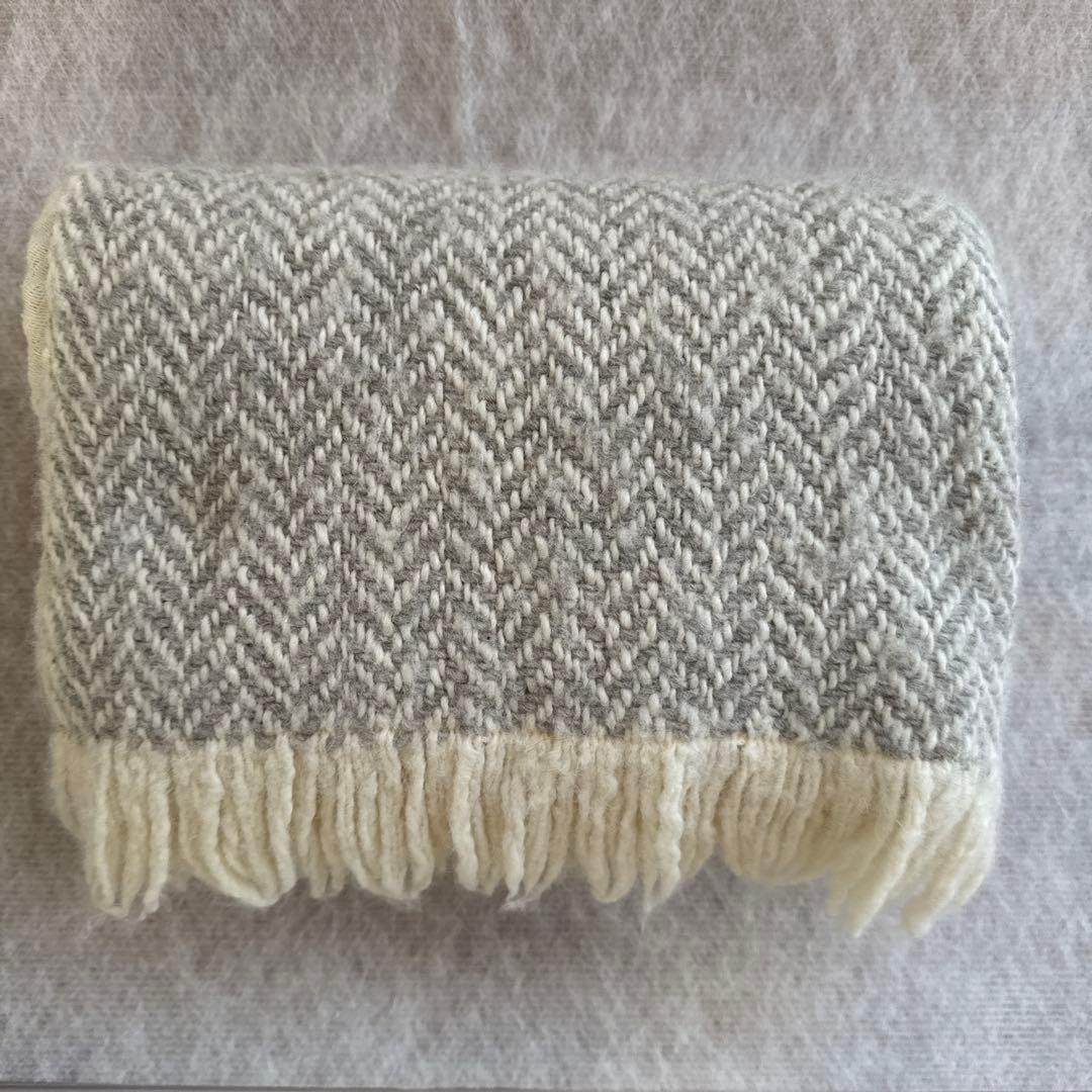 プリスティン　ウールアルパカ 二重織　ストール オーガニックコットン