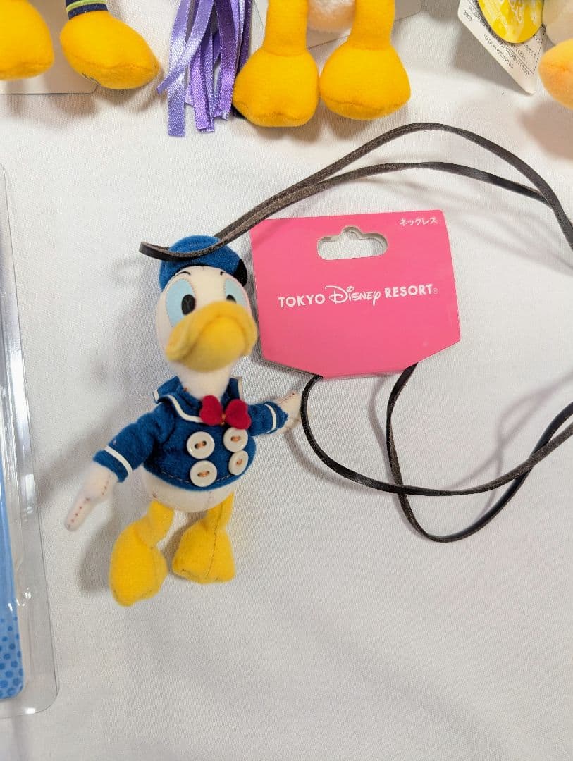 タグ付き　ディズニー　ドナルド　ぬいぐるみバッジ　ストラップ　キーホルダー