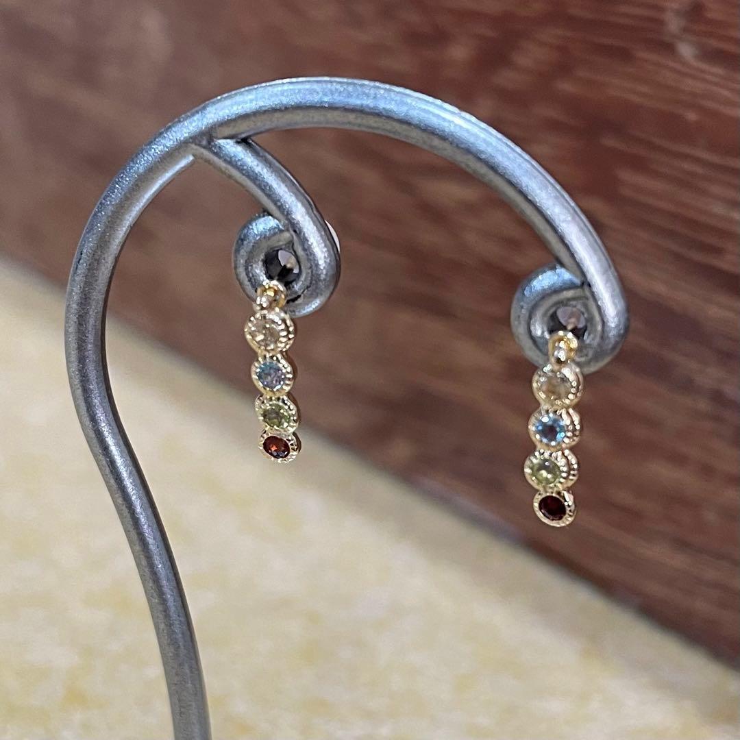 K18 アミュレット　天然石　レインボーカラー　ピアス　専用ページ