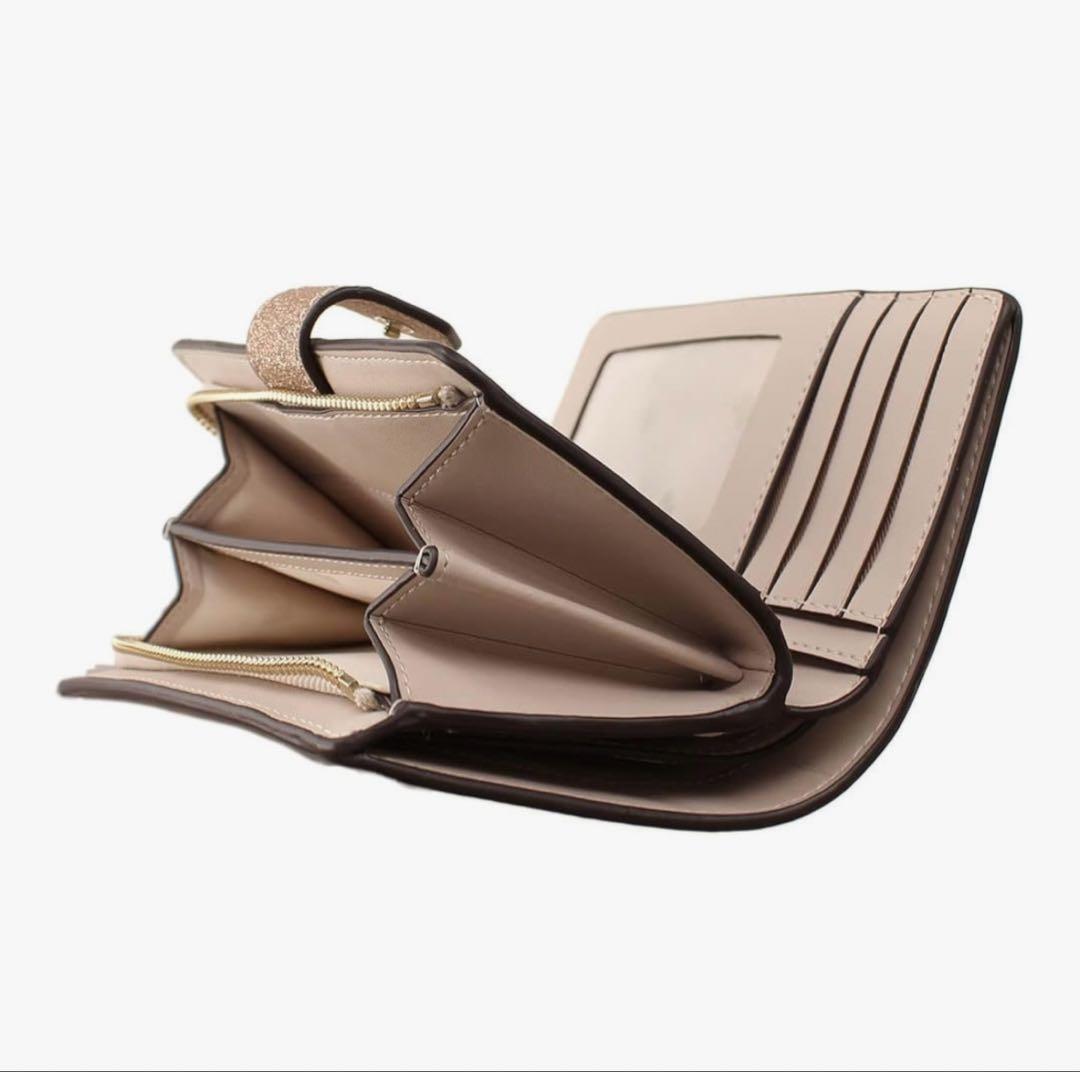 kate spade グリッター　ローズゴールド 二つ折り財布