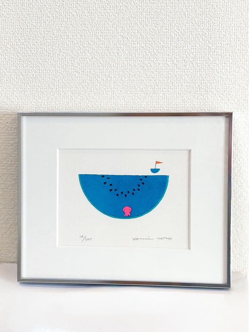 【直筆サイン入り】版画 五味太郎 14/300 すいかの夏