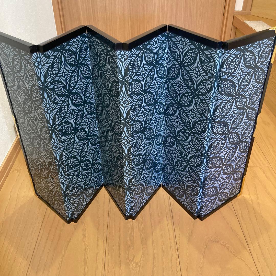 折りたたみ式屏風 金色装飾　2組