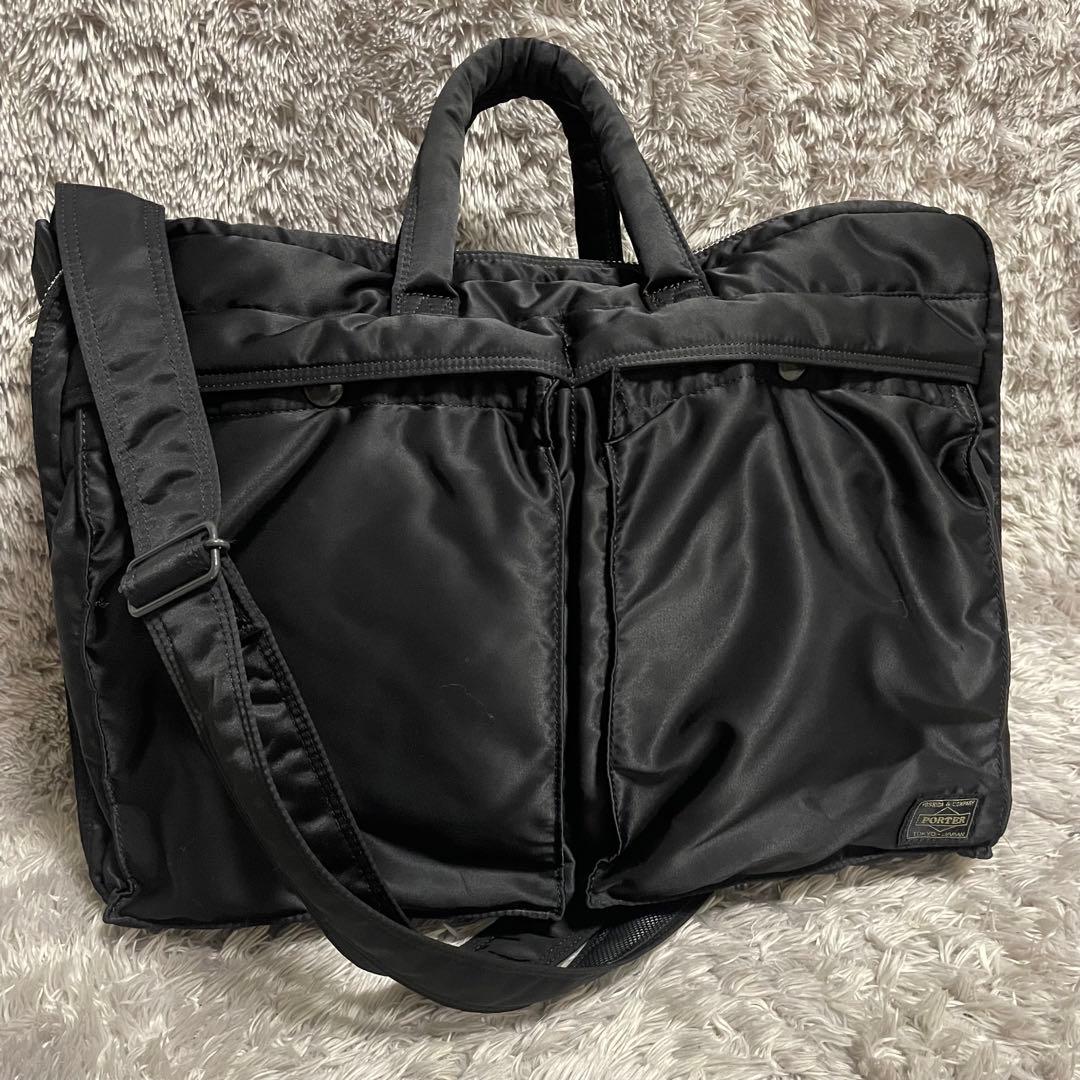 極美品　ポーター タンカー 2way 2層式 拡張可 ブリーフケース 黒 A4