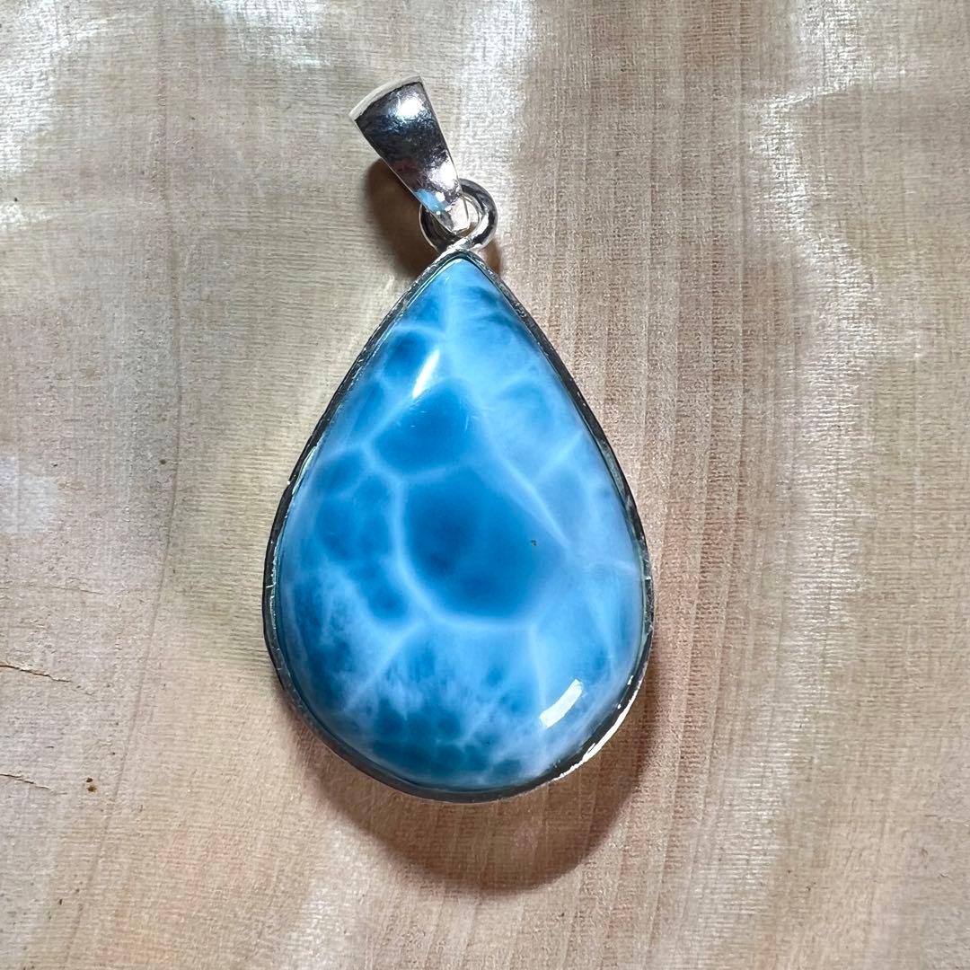 高品質　ラリマー　ペンダント　ネックレス　silver925 3-7