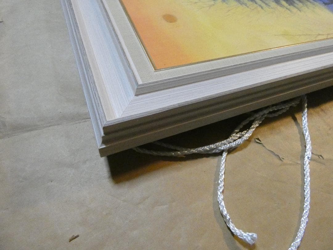 絵画 肉筆手描き 油彩　千住博「風景」 サイン　F8サイズ　額装済み