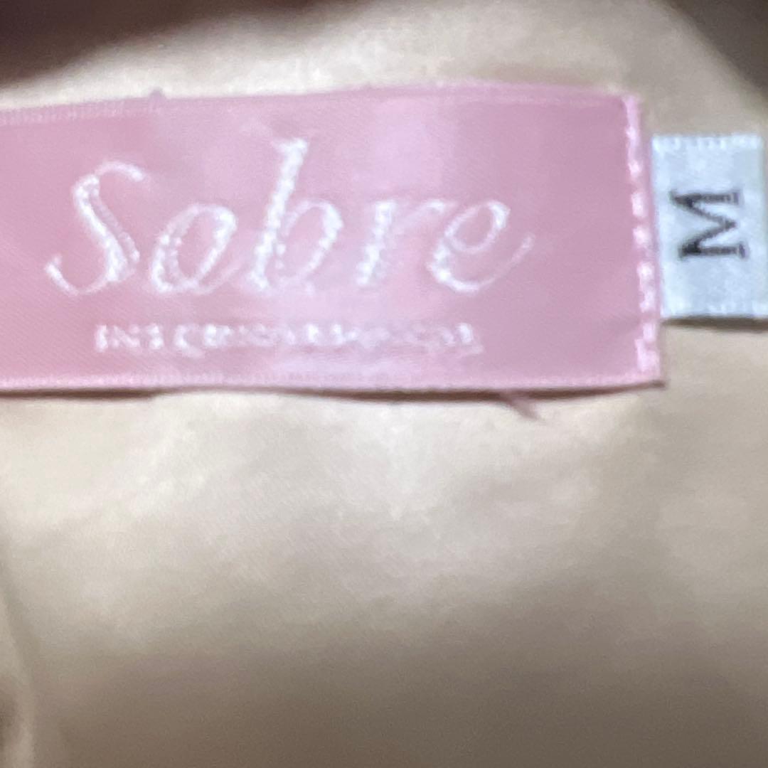 【美品】SOBRE ソブレ 刺繍ドレス M ゴールド×ネイビー