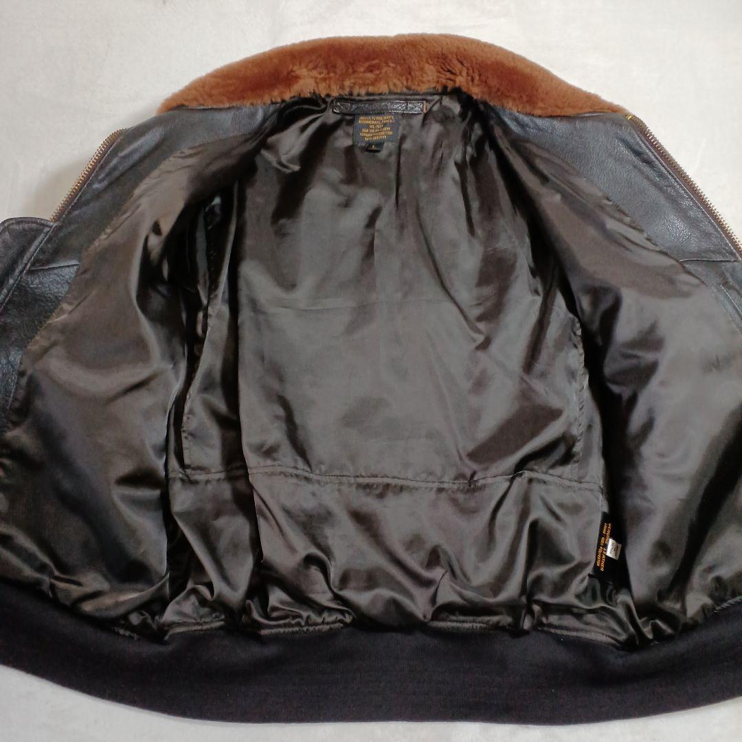 美品 MORGAN G-1NAVYエンボスジャケット 焦茶　L