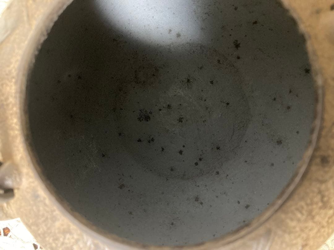 南部鉄器工房OITETSU （宝鉄堂）伝統工芸士　及川鉄作　平壺形鹿踊鉄瓶