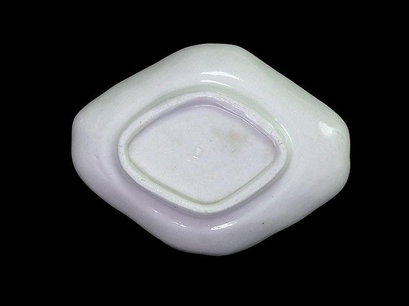 古伊万里　染付　若松に笹の図　菱形変形皿　豆皿　江戸期　E496AS-CUi