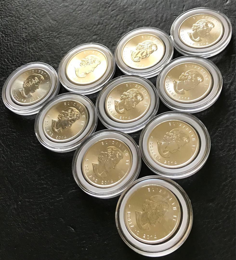 J008 メイプルリーフ銀貨　１０枚