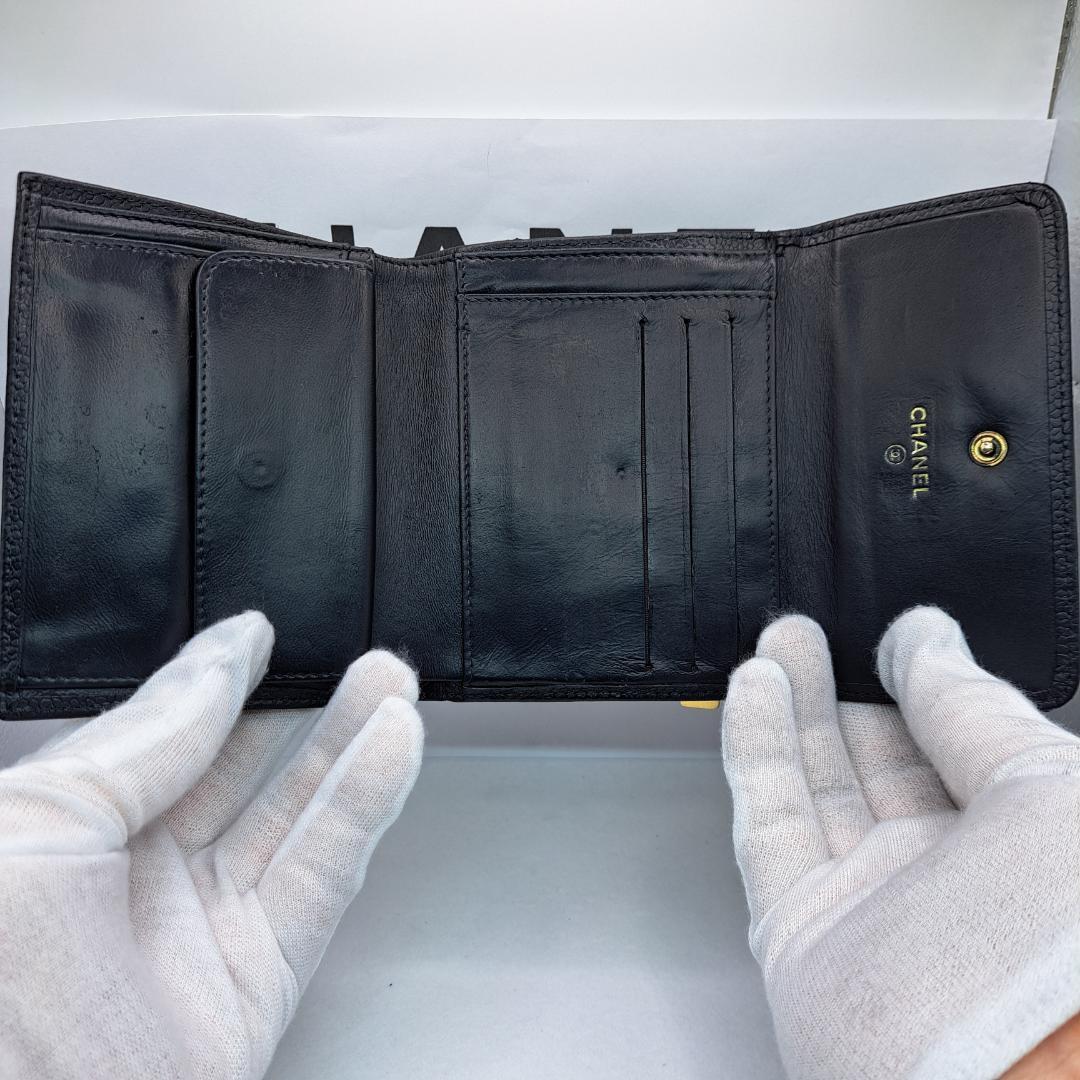 さ*ぼ様 CHANEL　デカココ　ブラック　 三つ折り財布　長財布　財布