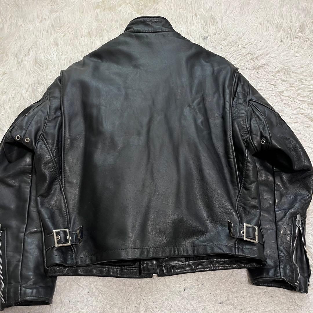 美品XLサイズ相当 ショット　641 シングルライダースジャケット　ライナー付き