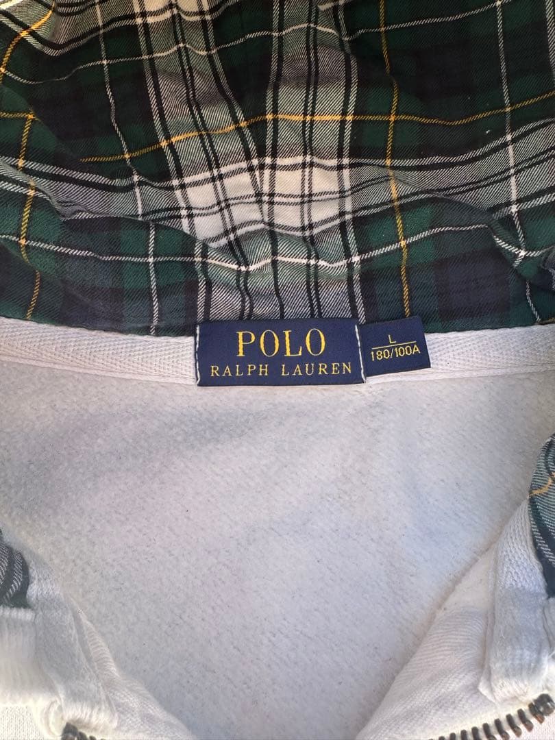 ラルフローレン　ビックポニー　ジップアップパーカー　Lサイズ　ホワイト