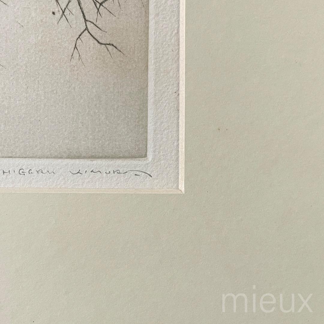 木村茂「立枯木 F」エッチング 額付 サイン入り 中古 美品