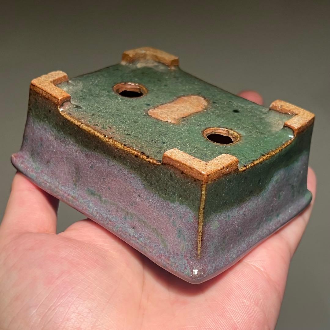 836.秋直 外緣切立長方 盆栽鉢 植木鉢 10*7.9*4.1cm