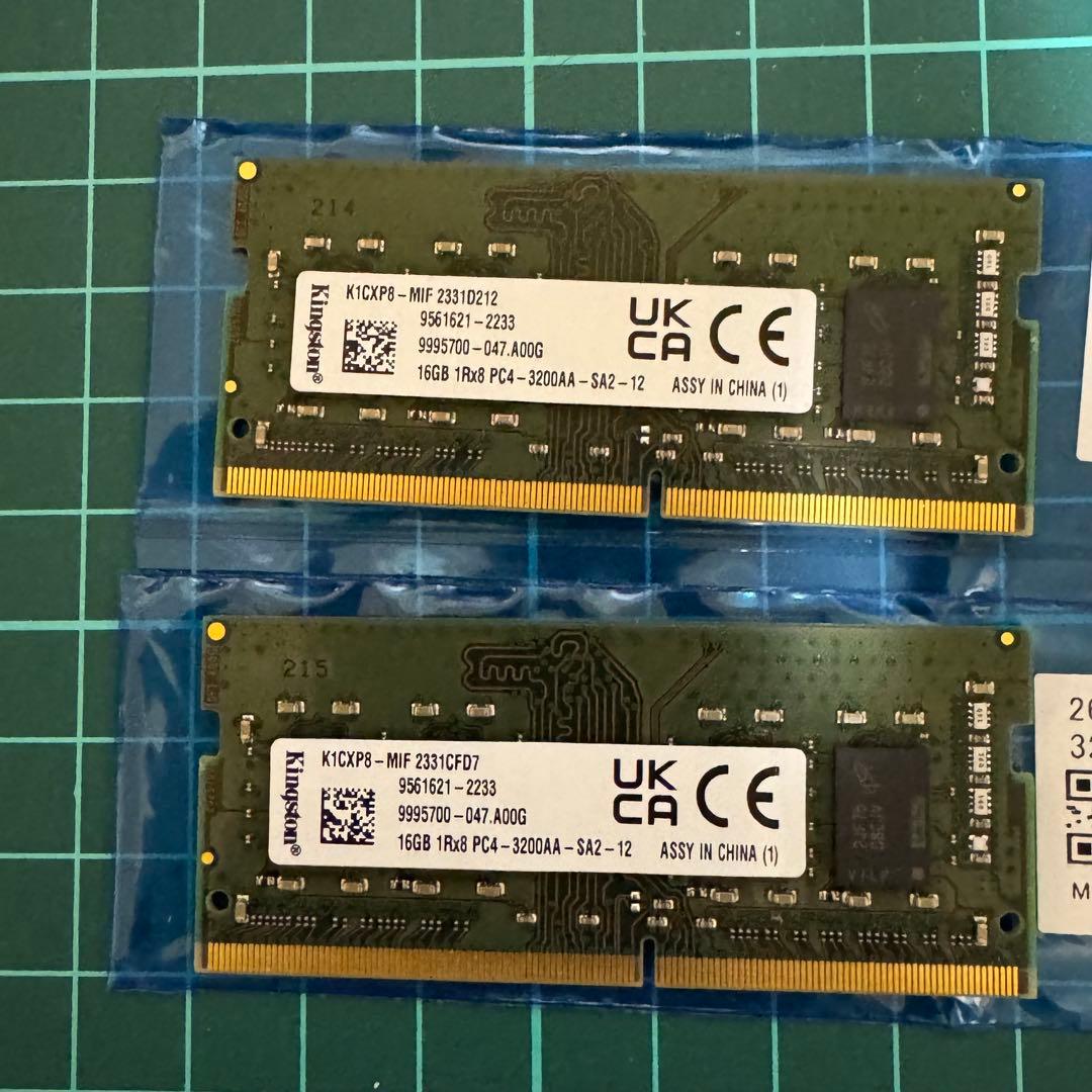 Kingston 16GB DDR4 3200 SO-DIMM メモリ 2枚組