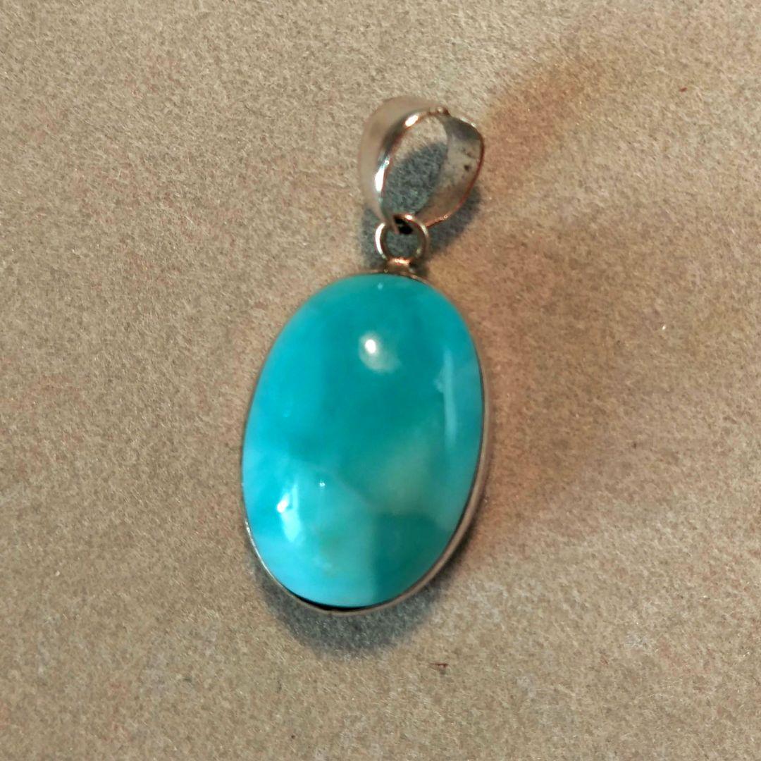 ラリマーK18ホワイトゴールドペンダントトップ