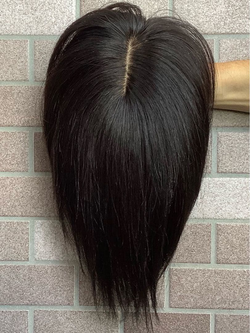 人毛100% 総手植 医療用 部分ウィッグ ヘアピース かつら ブラウン 茶 黒