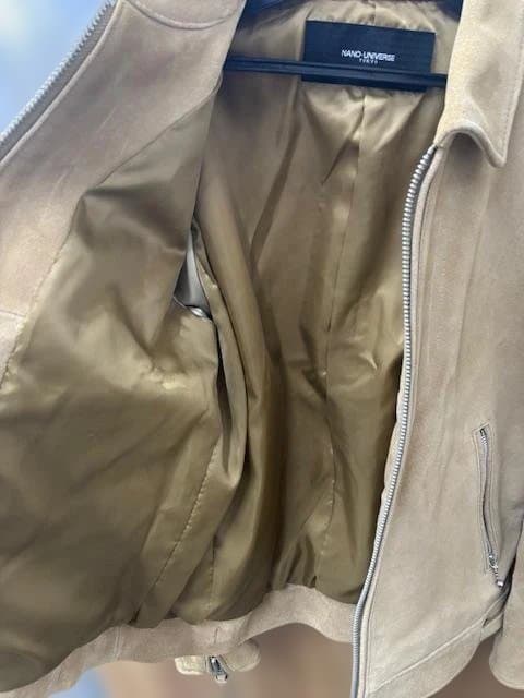 NANOUNIVERSE ナノユニバース ベージュ シングルライダースジャケット