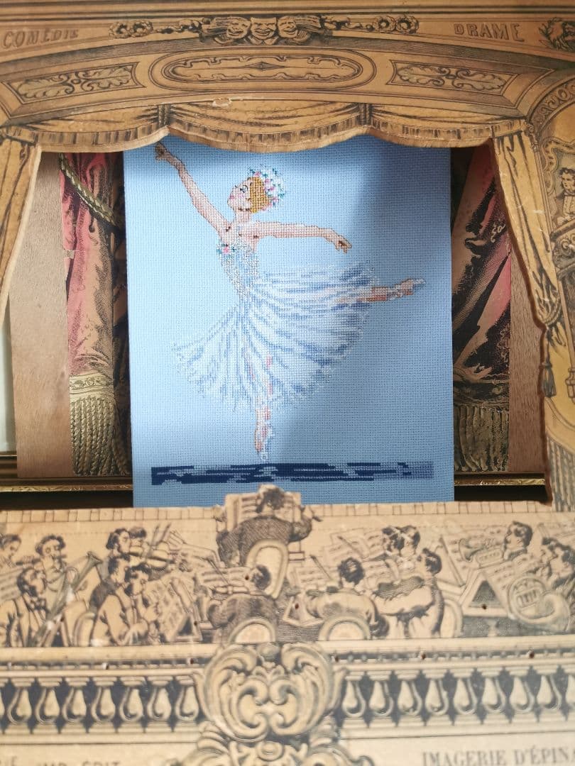 アンティーク イギリス ニードルワーク刺繍ボード プリマドンナ バレリーナ