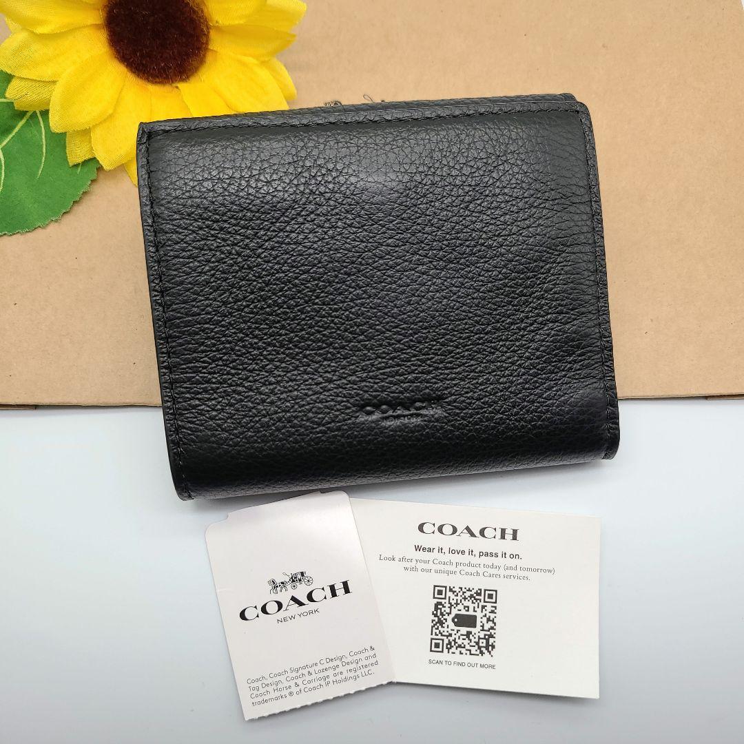 COACH 折り財布 新品 ブラック 小銭入れ お札入れ 黒 レディース