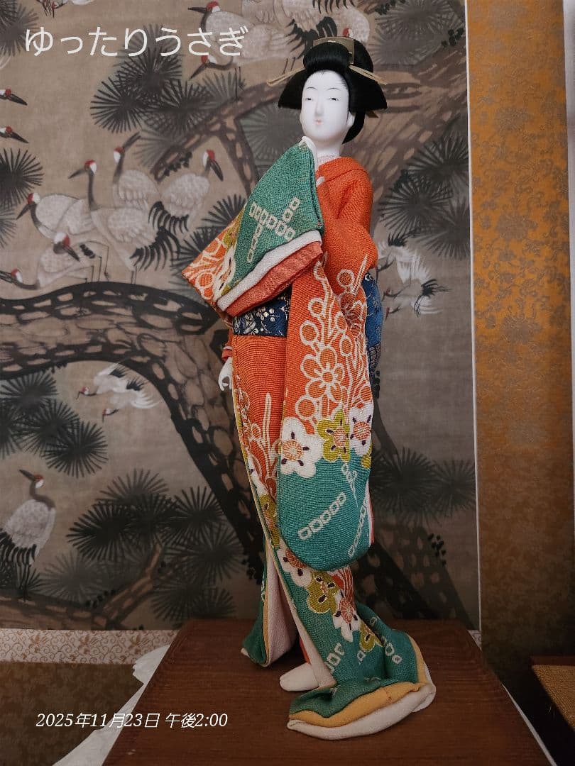 浮世絵美女人形 立ち姿の娘