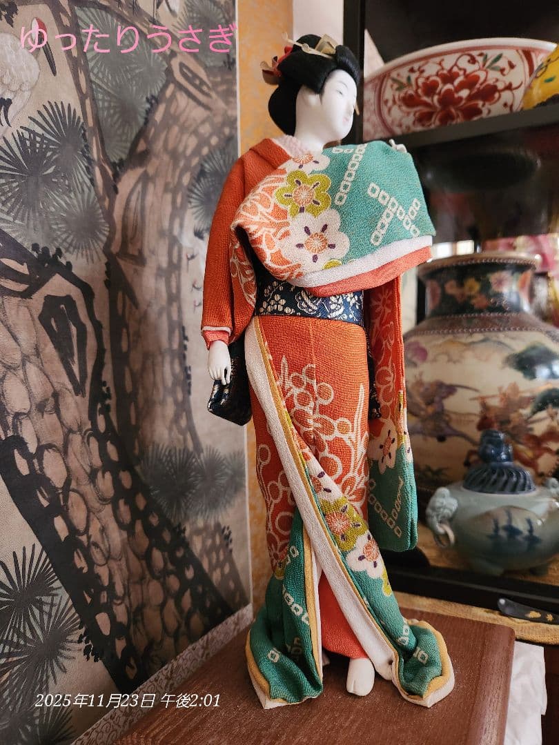 浮世絵美女人形 立ち姿の娘