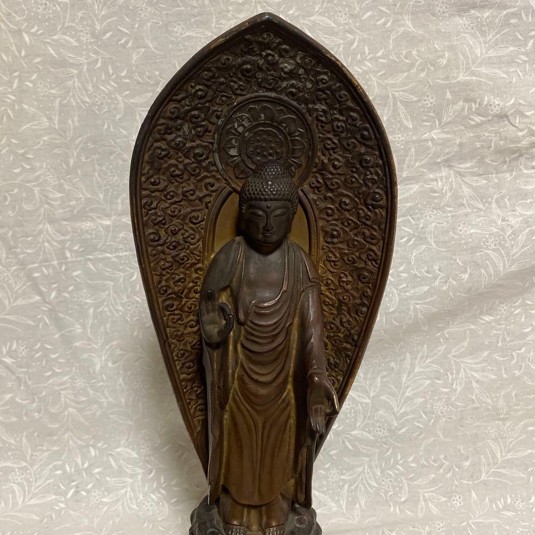 仏教 美術品 仏像 舟型 阿弥陀如来 立像 骨董品 古美術品