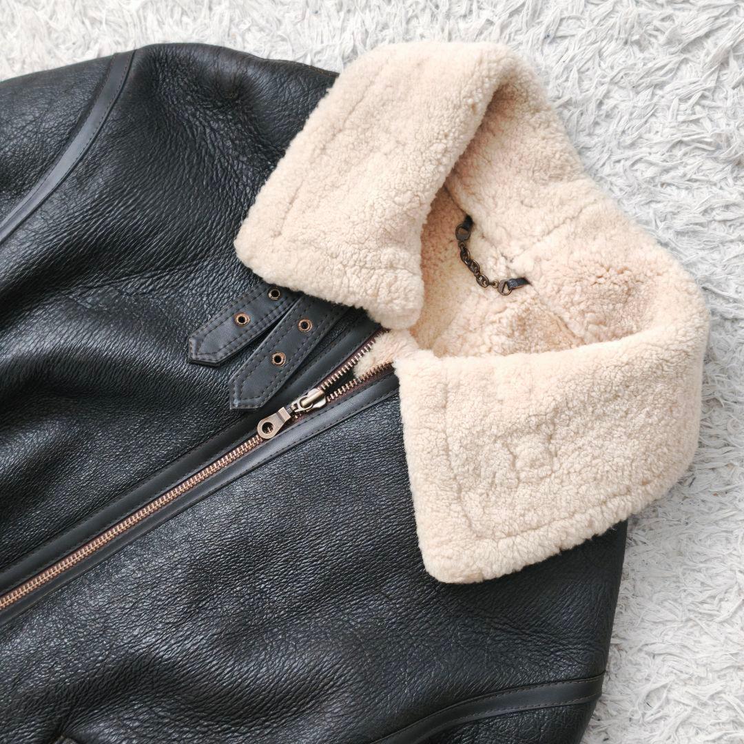 【高級◎ ゆったり】TEODEM ムートンジャケット B3 本革 ボア XL