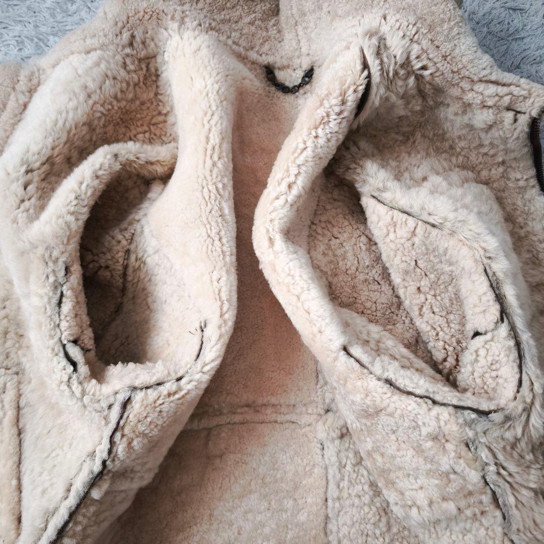 【高級◎ ゆったり】TEODEM ムートンジャケット B3 本革 ボア XL