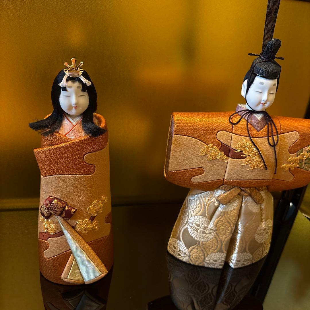 最終値下げ！真多呂人形　男雛30㎝女雛25㎝　雛人形　木目込人形　金屏風と飾り台