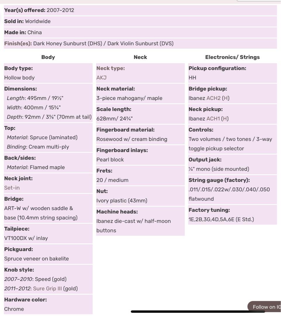 Ibanez AK95-DVS-12-02 フルアコギター